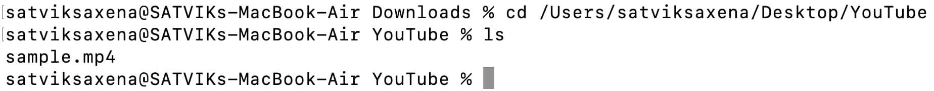 Terminal: Ordner wählen und Videodatei prüfen